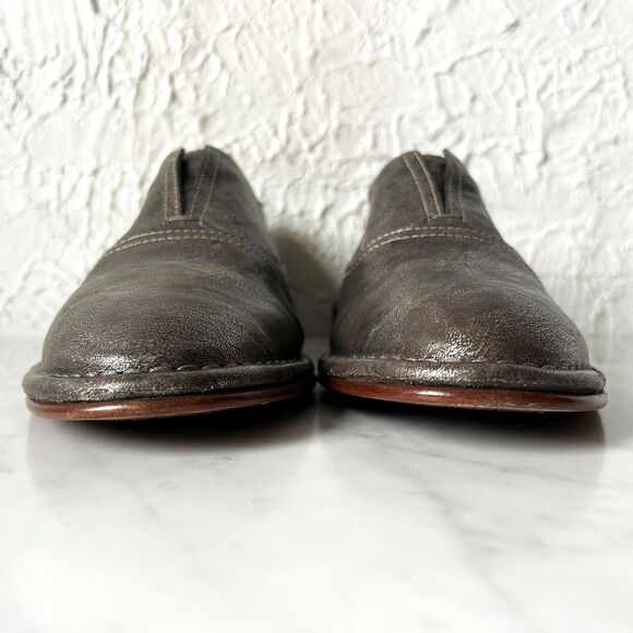 HS Trask Avery Metallic Silver Leather Slip On Loafers Flats - Women's Size 8 - Picture 4 of 8